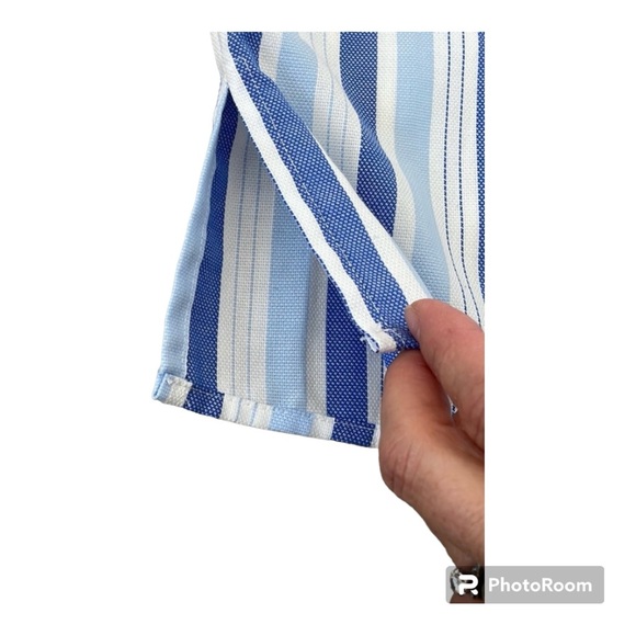 FOXCROFT Blue & White Striped Shirt, Button Down Top, Wrinkle Free, 8 Petite - Picture 10 of 15